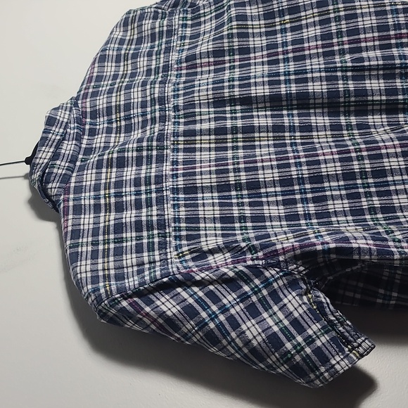 LEMON GRASS Short Sleeve Flannel Multi Color Casual Button Down Shirt Size Large - Picture 14 of 15